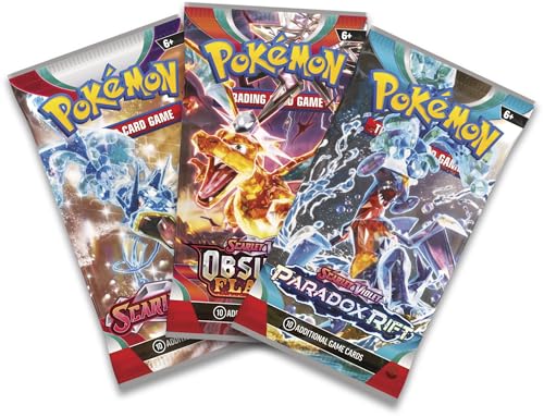 Pokémon TCG: Poké Ball Tin 3-Pack Bundle 2024- Poké Ball, Premier Ball, Moon Ball. Amazon Exclusive ( Includes 9 Scarlet & Violet Booster Packs + Stickers)