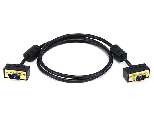 Monoprice 3ft Ultra Slim SVGA Super VGA 30/32AWG M/M Monitor Cable w/ ferrites (Gold Plated Connector)