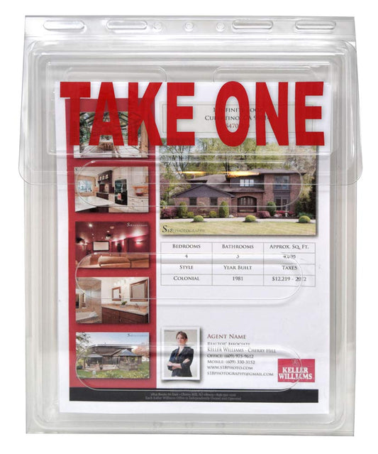 Outdoor Real Estate Brochure Box - Easy to Use Take One Document Holder Can Hold 200, 8.5 x 11 Documents, Flyers & Brochures or Other Outdoor Marketing Needs (1)