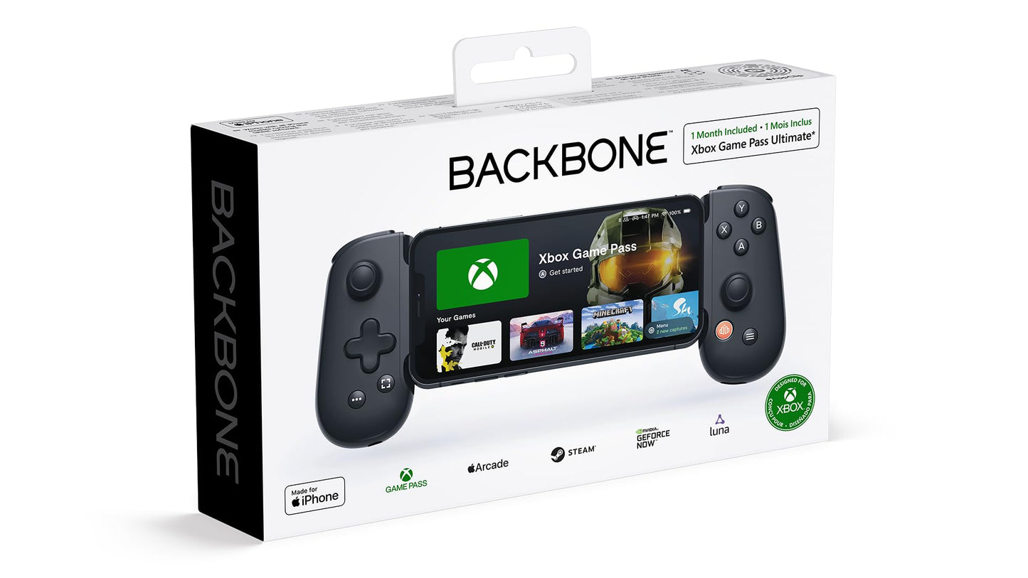 BACKBONE One Mobile Gaming Controller for iPhone (Lightning) - 2nd Gen - Turn Your iPhone into a Gaming Console - Play Xbox, PlayStation, PC, & App Games (3 Months Apple Arcade Included)