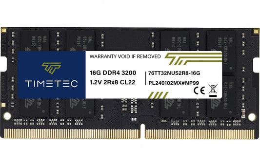 Timetec 16GB DDR4 3200MHz (or 2933MHz or 2666MHz) PC4-25600 Non-ECC Unbuffered 1.2V CL22 2Rx8 Dual Rank 260 Pin SODIMM Laptop Notebook PC Computer Memory RAM Module Upgrade