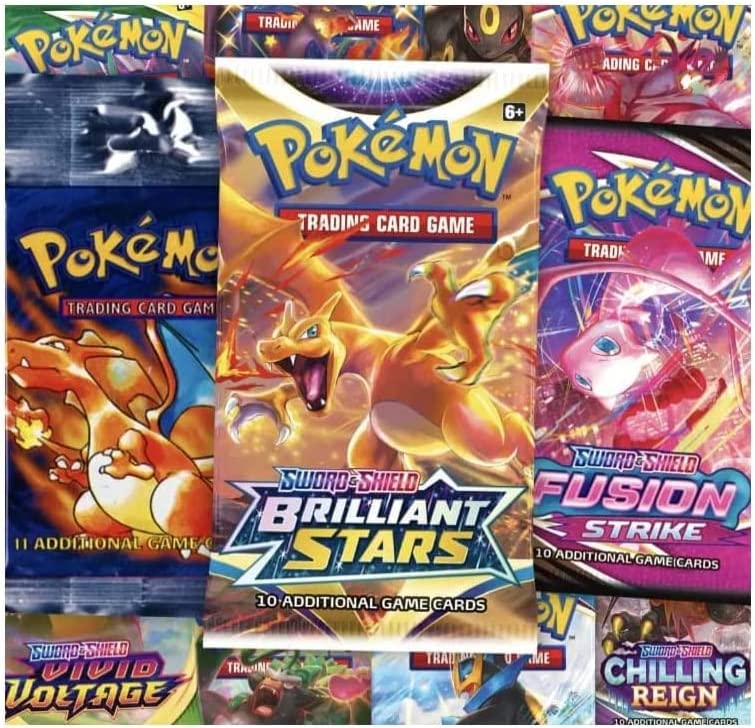 Pokemon TCG: Authentic Factory Sealed Booster Pack (Includes Mystery Card Bundle - V/VMAX 1 in 3 - Bonus Free Protective Card Holder!)