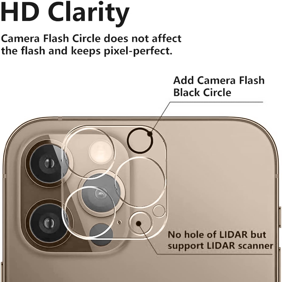 Hlija 3PCS Rear Back Camera Lens Protector Tempered Glass for iPhone 16 Pro Max iPhone 15 Pro Max iPhone 16 Pro iPhone 15 Pro - HD Clear Full Coverage Guard