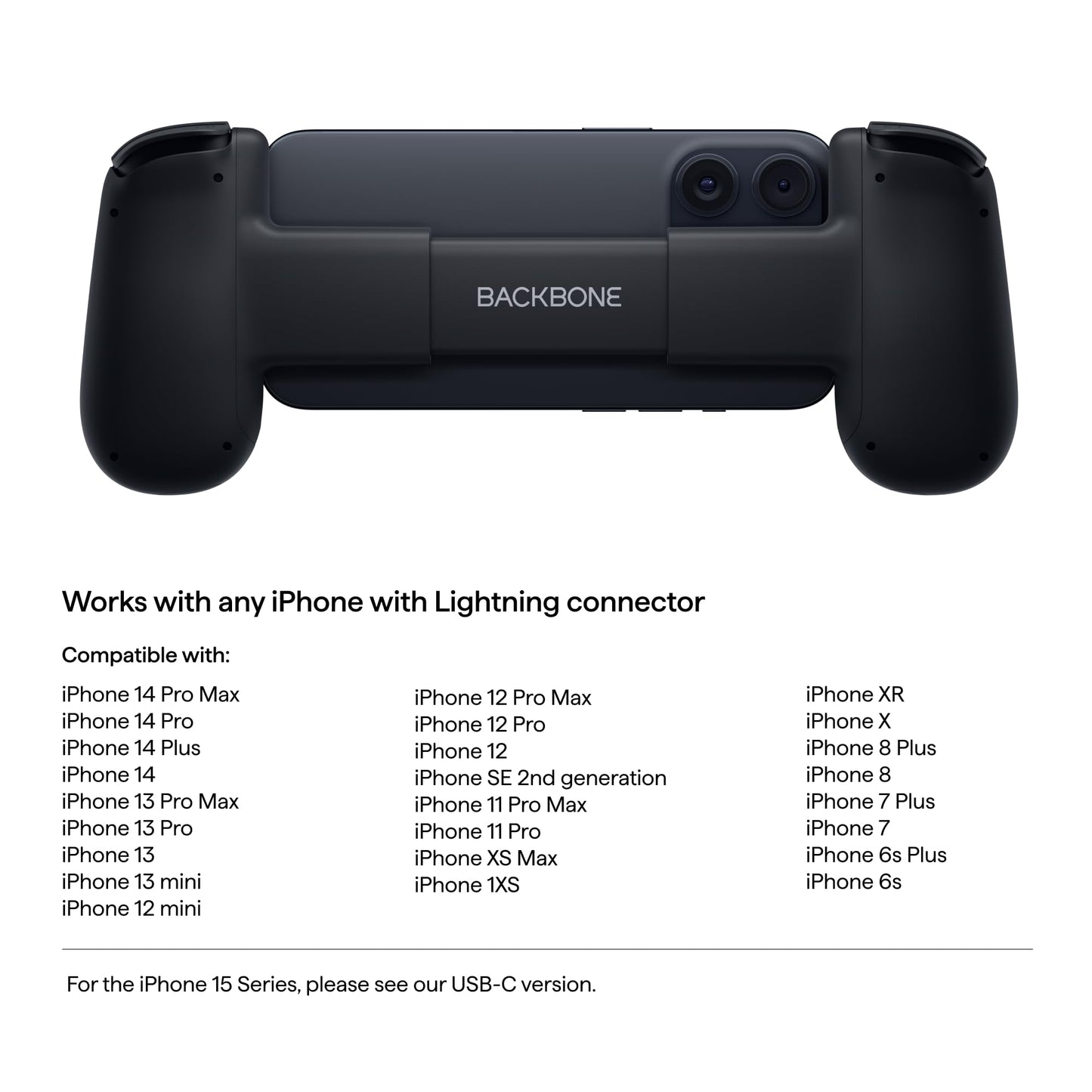 BACKBONE One Mobile Gaming Controller for iPhone (Lightning) - 2nd Gen - Turn Your iPhone into a Gaming Console - Play Xbox, PlayStation, PC, & App Games (3 Months Apple Arcade Included)