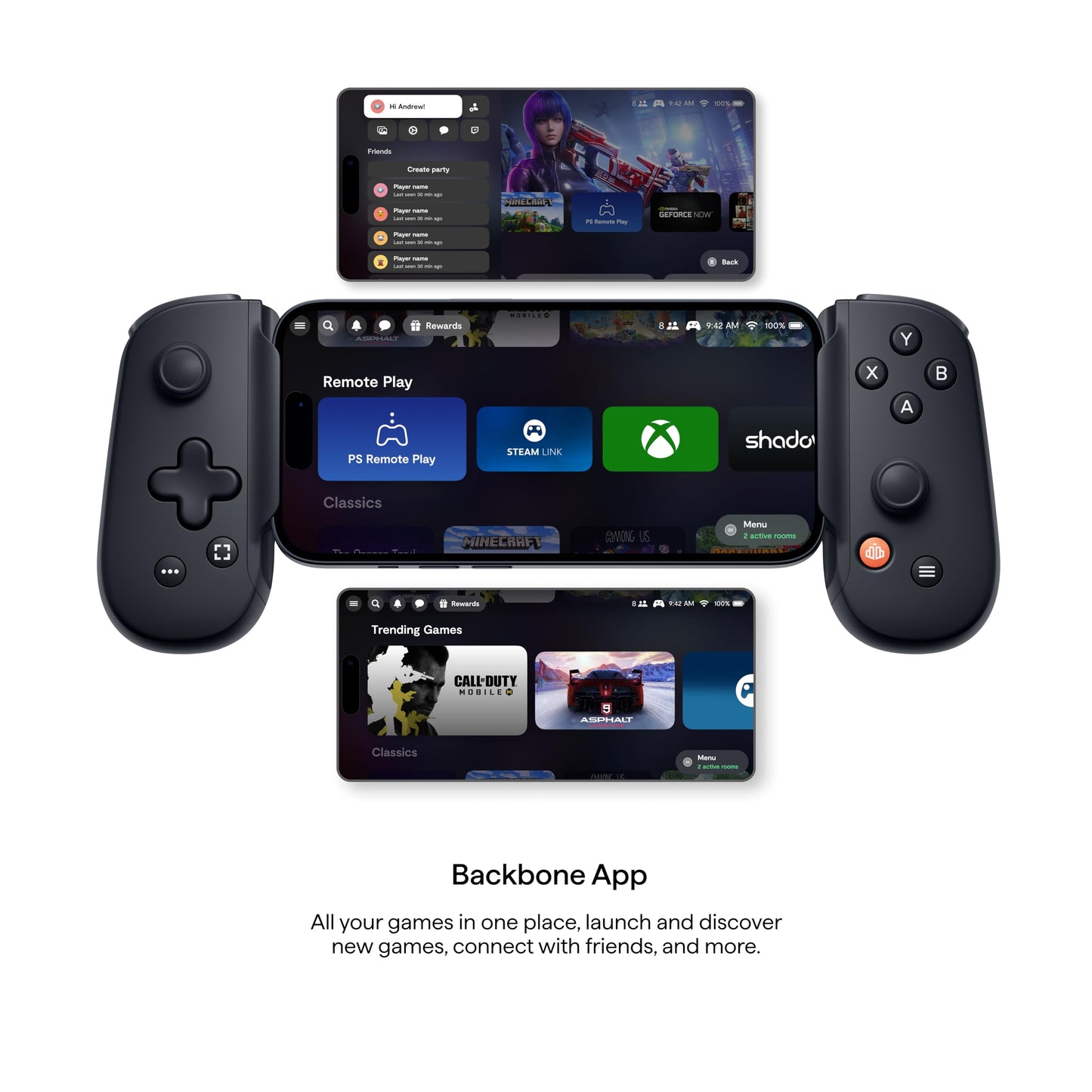 BACKBONE One Mobile Gaming Controller for iPhone (Lightning) - 2nd Gen - Turn Your iPhone into a Gaming Console - Play Xbox, PlayStation, PC, & App Games (3 Months Apple Arcade Included)