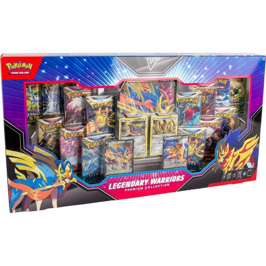 Pokemon TCG: Legendary Warriors Premium Collection Box, Zacian Zamazemta Promos, Gift for Kids, 14 Booster Packs from Sword & Shield