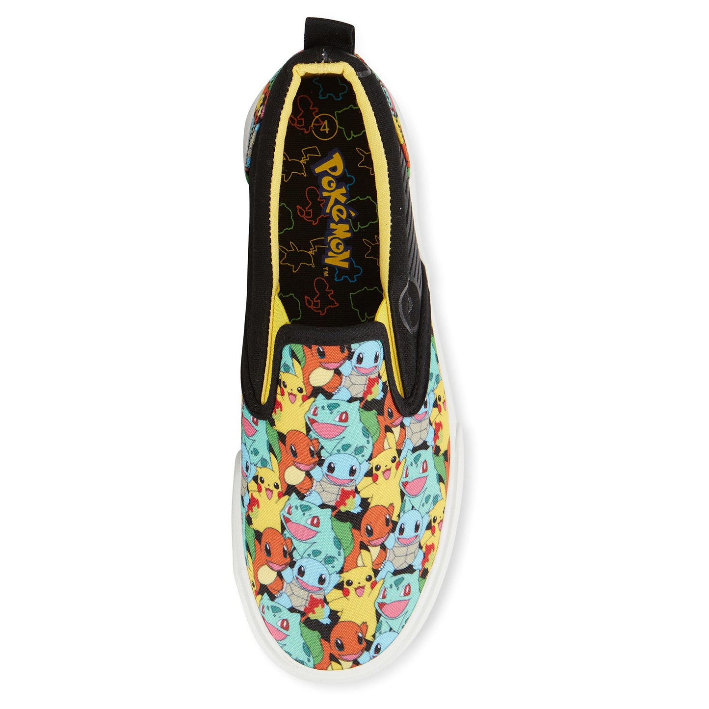 Pokemon Boys Pikachu Slip-On Shoes - Boys Pikachu Slip On Sneakers - Pikachu Charmander Bulbasaur Canvas Slip On Sneakers (Grey, 3)