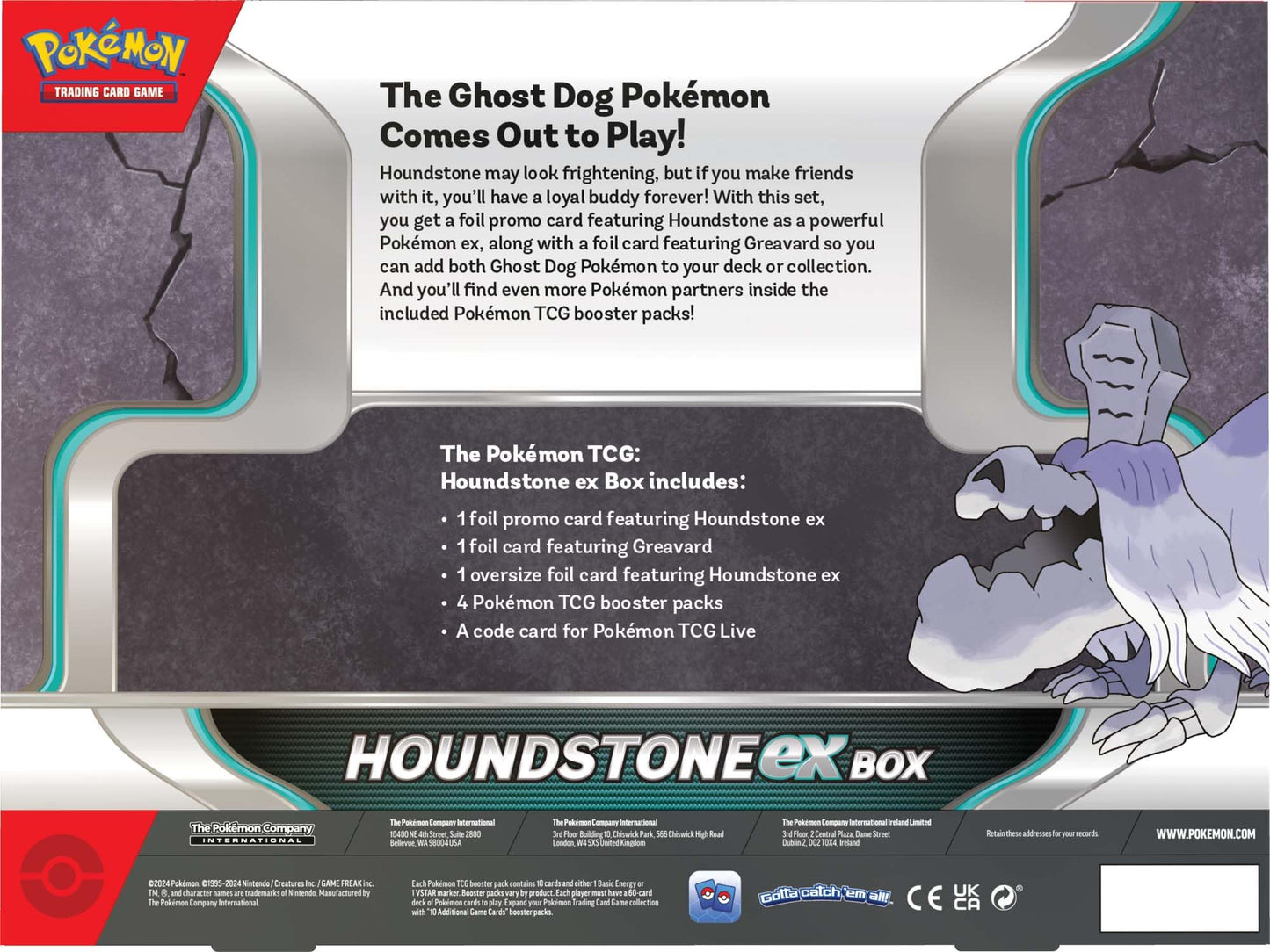 Pokémon TCG: Houndstone ex Box - 4 Packs, Promos