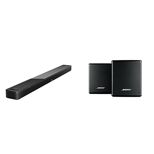 New Bose Smart Soundbar 900 Dolby Atmos with Alexa Built-in, Bluetooth connectivity - Black & Surround Speakers, Black
