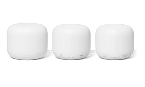 Google Nest WiFi Router 3 Pack ( One Router & Two extenders) 2ndGEneration 4x4 AC2200 Mesh Wi-Fi Routers with 6600 Sq Ft Coverage (Renewed)