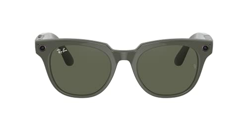 Ray-Ban unisex adult Stories | Meteor Smart Glasses, Shiny Olive/Transitions G-15 Green, 51 mm US