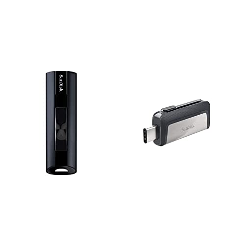 SanDisk 1TB Extreme PRO USB 3.2 Solid State Flash Drive - SDCZ880-1T00-GAM46 & 256GB Ultra Dual Drive USB Type-C - USB-C, USB 3.1 - SDDDC2-256G-G46
