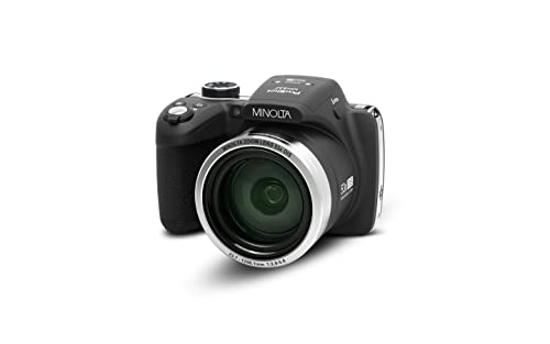 Minolta Pro Shot 16 Mega Pixel HD Digital Camera with 53x Optical Zoom, Full 1080p HD Video & 16GB SD Card, MN53Z, Black