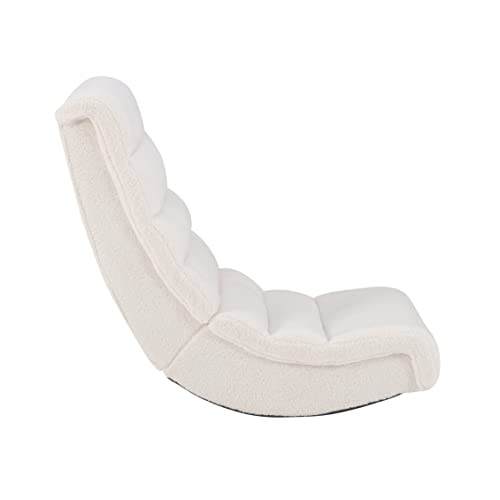 Linon Cream Sherpa Lars Gaming Rocking Chair, 8.25" Seat Height