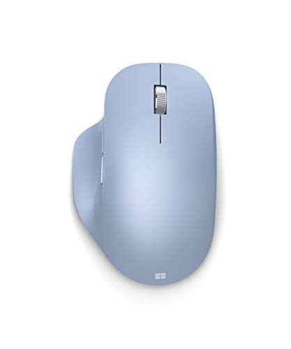 Microsoft Bluetooth Ergonomic Mouse - Pastel Blue - with comfortable Ergonomic design, thumb rest, up to 15months battery life. Works with Bluetooth enabled PCs/Laptops Windows/Mac/Chrome computers