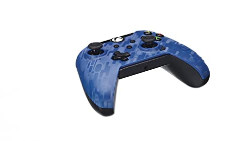 PDP Wired Game Controller - Xbox Series X|S, Xbox One, PC/Laptop Windows 10, Steam Gaming Controller - Perfect for FPS Games - Dual Vibration Videogame Gamepad - Blue Camo / Camouflage