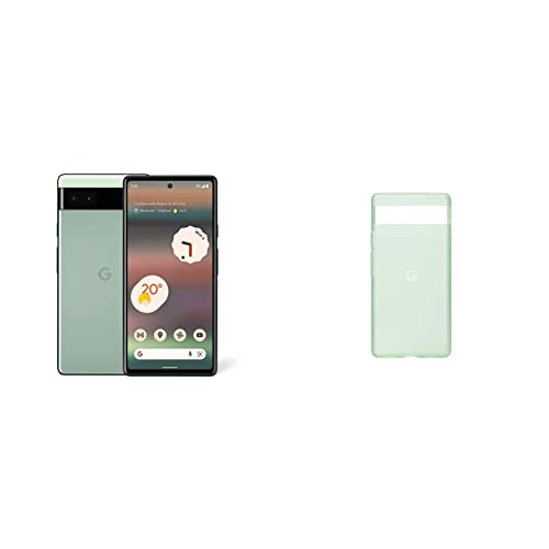 Google Pixel 6a Phone - Sage with Google Pixel 6a Case - Seafoam