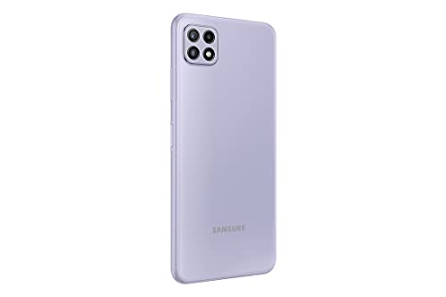 Samsung Galaxy A22 5G 128GB 6GB Ram GSM Factory Unlocked Smartphone International Version - No Warranty - Fast Car Charger Bundle (Violet)