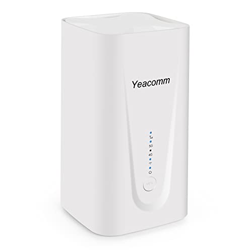 Yeacomm 5G Modem Router with Sim Card Slot,Up to 4.67Gbps 5G LTE Router,Voice Volte,WiFi-6 AX3600 Mobile Router Dual-Band NSA/SA,Wireless Modem for 5G/4G/3G Network