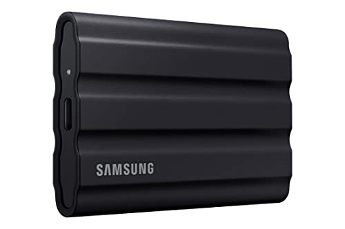 SAMSUNG T7 Shield 2TB, Portable SSD, up-to 1050MB/s, USB 3.2 Gen2, Rugged, IP65 Water & Dust Resistant, for Photographers, Content Creators and Gaming, Extenal Solid State Drive (MU-PE2T0S/AM), Black