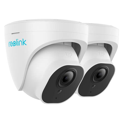 REOLINK IP Security Cameras Outdoor for Home Surveillance, 5MP PoE Dome Cameras, 100ft IR Night Vision, Motion Detection, Work with Smart Home, Up to 128GB SD Card Supported, RLC-520 (Pack of 2)