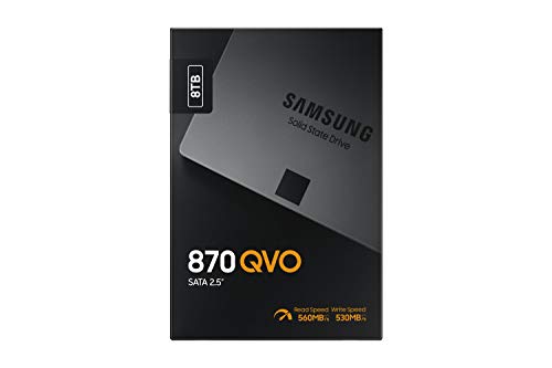 Samsung 870 QVO 8 TB SATA 2.5 Inch Internal Solid State Drive (SSD) (MZ-77Q8T0), Black