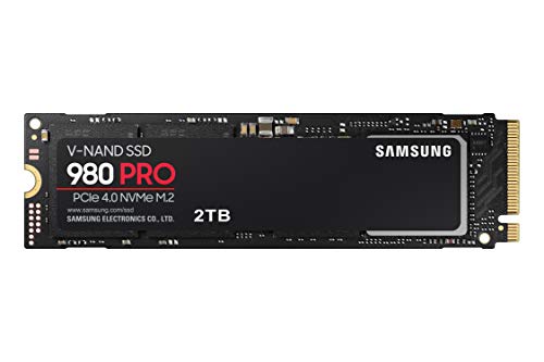 SAMSUNG 980 PRO SSD 2TB PCIe NVMe Gen 4 Gaming M.2 Internal Solid State Hard Drive Memory Card, Maximum Speed, Thermal Control, MZ-V8P2T0B