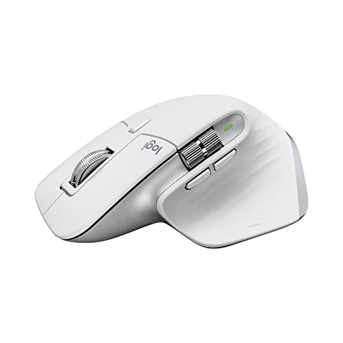 Logitech Lift Vertical Ergonomic Mouse, Wireless, Bluetooth or Logi Bolt USB Receiver, 4 Buttons & MX Master 3S - Wireless Performance Mouse with Ultra-Fast Scrolling, Ergo, 8K DPI - Pale Grey