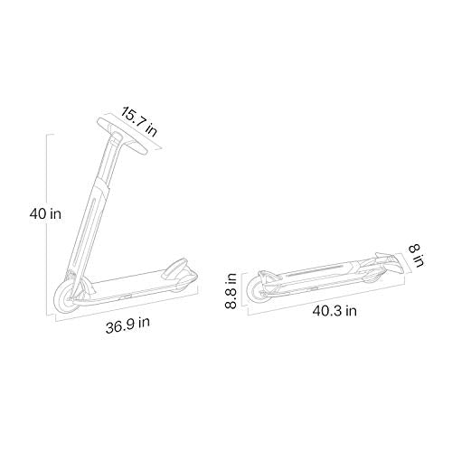 Segway Ninebot Air T15 Electric Kick Scooter, Lightweight and Portable, Innovative Step-Control, White