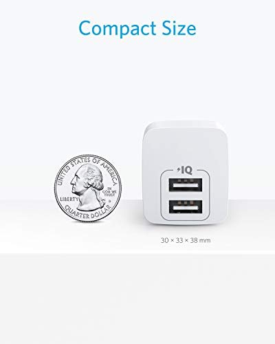 USB Charger, Anker 2-Pack Dual Port 12W Wall Charger with Foldable Plug, PowerPort mini for iPhone XS/ X / 8 / 8 Plus / 7 / 6S / 6S Plus, iPad, Samsung Galaxy Note 5 / Note 4, HTC, Moto, and More