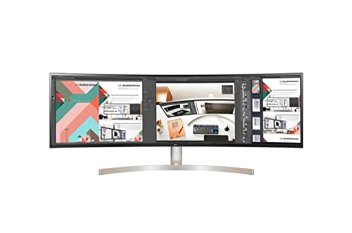 LG 49WL95C-WY 32:9 UltraWide Monitor 49" Dual DQHD (5120 x 1440) Curved IPS Display, HDR10, USB Type-C with 85W PD, sRGB 99% Color Gamut, Height/Swivel/Tilt Adjustable Stand - Black and Silver