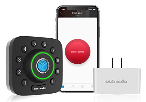 Smart Lock, ULTRALOQ U-Bolt Pro + Bridge WiFi Adaptor, 6-in-1 Keyless Entry Door Lock with WiFi, Bluetooth, Fingerprint and Keypad, Smart Door Lock Front Door, ANSI Grade 1 Certified