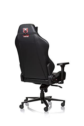 Luxe Ultra Gaming Chair and Desk Chair- Black Body with Black seat Side Panels and White Stitching