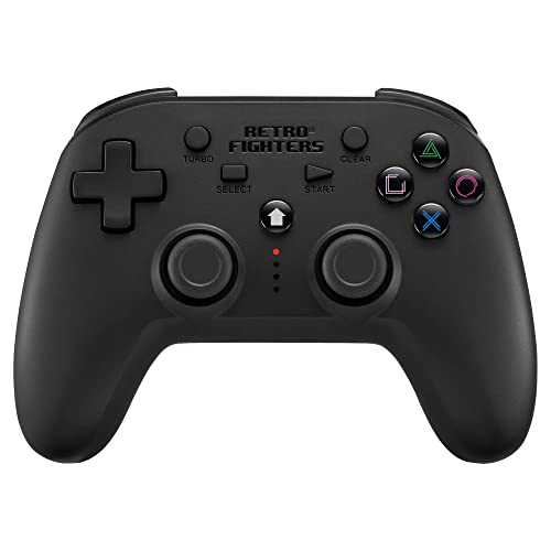 Retro Fighters Defender Next-Gen PS1 - PS2 - PS3 - PS Classic - Switch & PC Compatible Wireless Controller (Black)