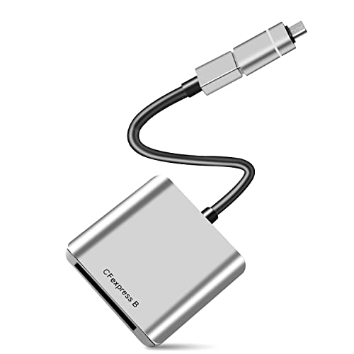 Saffok CFexpress Card Reade 10Gbps USB3.1+TypeC（Adapter） Can Connect to a Computer and Mobile Phone, Portable Aluminum Alloy, OS Support: Android/Windows/Mac/Linux