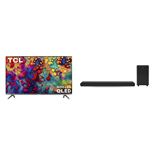 TCL 75-inch 6-Series 4K UHD Dolby Vision HDR QLED Roku Smart TV - 75R635, 2021 Model with TCL Alto 8 Plus 3.1.2 Channel Dolby Atmos Sound Bar