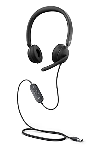 Microsoft Modern USB Headset - Wired Headset,On-Ear Stereo Headphones with Noise-Cancelling Microphone, USB-A Connectivity, In-Line Controls, PC/Mac/Laptop - Certified for Microsoft Teams