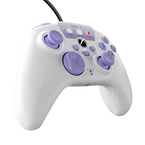 Turtle Beach REACT-R Controller Wired Game Controller – Licensed for Xbox Series X & Xbox Series S, Xbox One & Windows – Audio Controls, Mappable Buttons, Textured Grips - White/Purple