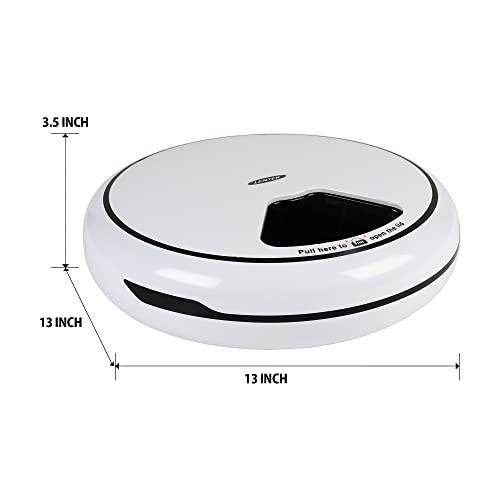 Lentek 5 Meal Automatic Pet Feeder with Voice Message, White, Wet and Dry Food Dispenser for Cat or Dog, 5 oz Compartments for Portion Control, 25 oz Total Capacity