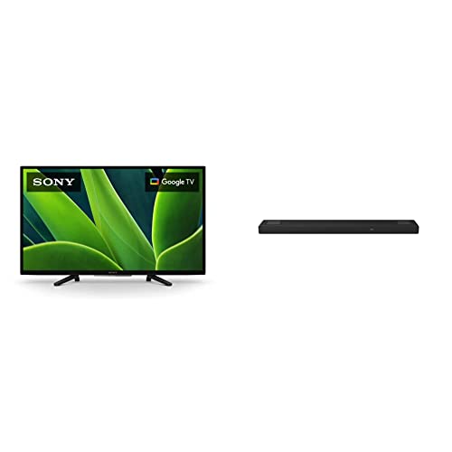 Sony 32 Inch 720p HD LED HDR TV W830K Series with Google TV and Google Assistant-2022 Model w/HT-A5000 5.1.2ch Dolby Atmos Sound Bar Surround Sound Home Theater with DTS