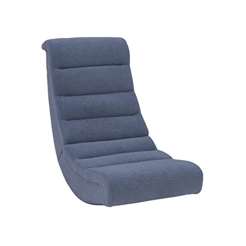 Linon Blue Sherpa Lars Gaming Rocking Chair, 8.25" Seat Height