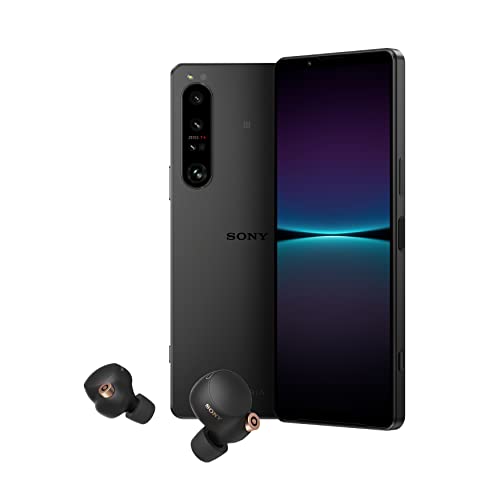 Sony Xperia 1 IV 512GB Factory Unlocked Smartphone with Sony WF-1000XM4 Industry Leading Noise Canceling Truly Wireless Earbud Headphones with Alexa Built-in, Black