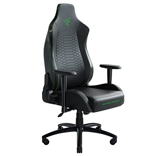 Razer Iskur X XL Gaming Chair: Ergonomically - Black/Green & Lumbar Cushion, Black