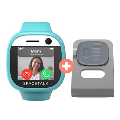 Kids Smart Watch Phone & Kids GPS Tracker with Charging Stand Kit Bundle- Spacetalk Adventurer 4G Kids Phone Watch with 4G Calls, SMS, Text & Chat for Boys Girls Age 5 - 12