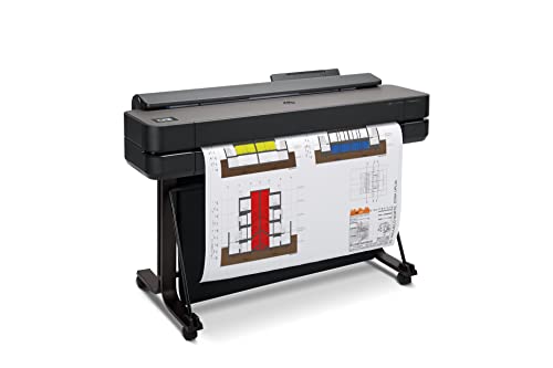 HP DesignJet T650 Large Format 36-inch Plotter Printer, Includes 2-Year Warranty Care Pack (5HB10H), Black