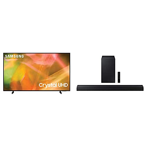 SAMSUNG 75-inch AU8000 LED 4K UHD Smart TV with Alexa Built-in UN75AU8000FXZA, 2021 Model & Samsung | HW-A550 | 2.1ch | Soundbar | w/Dolby 5.1 / DTS Virtual:X | 2021