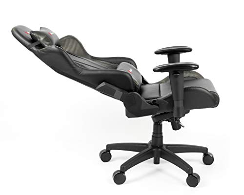 Arozzi - Verona Professional V2 Ergonomic Computer Gaming/Office Chair with Recliner, Swivel, Tilt, Rocker, Adjustable Height and Adjustable Lumbar and Neck Support - Black - Carbon Black Accents