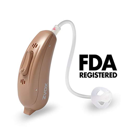 ZVOX VoiceBud VB20 Hearing Aid with Two-Microphone NoiseBlocker Technology, App Control (Beige Left)