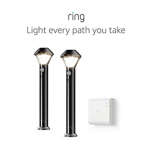 Ring Smart Lighting – Pathlight, Battery-Powered, Outdoor Motion-Sensor Security Light, Black (Starter Kit: 2-pack)