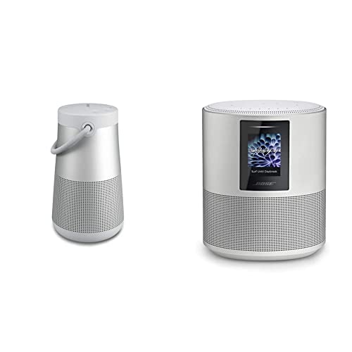 Bose Sound Link Revolve + (Series II) Sound Tabletop Speakers, Bluetooth Silver & Bose Home Speaker 500 Wall Mount Speakers, Wi-Fi/Bluetooth Silver